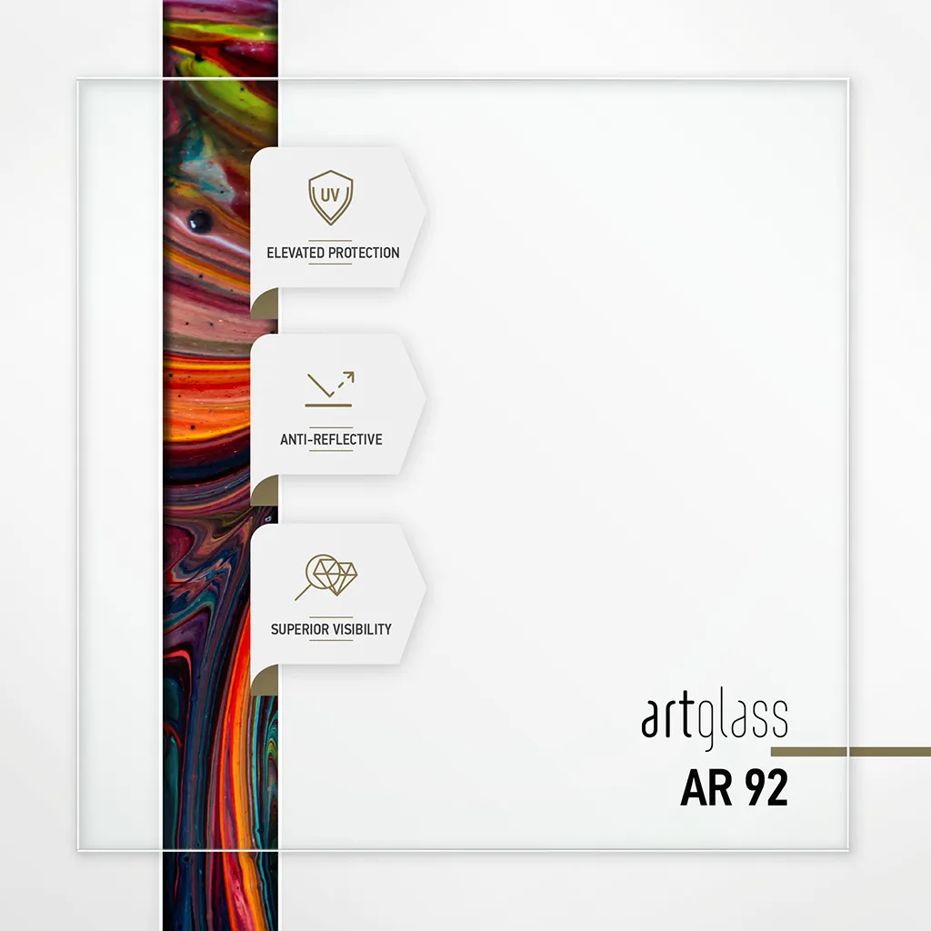 Artglass AR 92 key features: elevated UV protection, anti-reflective, superior visibility